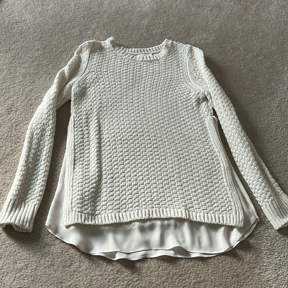 Loft cream weather with chiffon bottom trim attached
